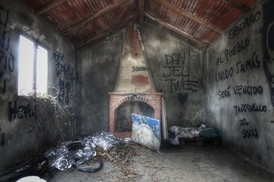 Interior of abandoned building