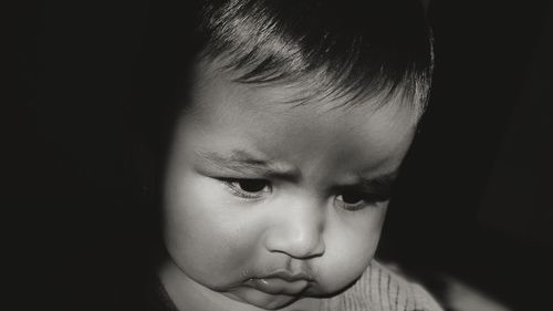 Close-up portrait of cute baby girl