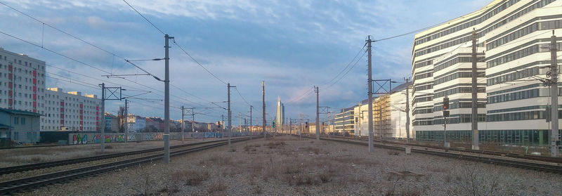 Railroad tracks against sky