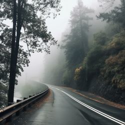 Road amidst trees against sky