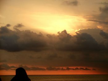 Scenic view of sea at sunset