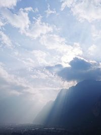 Low angle view of mountains against sky