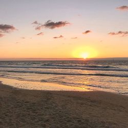 Scenic view of beach during sunset