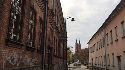 Low angle view of buildings against sky