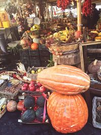 Pumpkins for sale at market