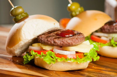 Close-up of served food in plate