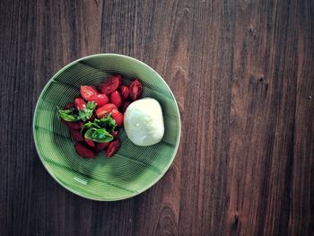 High angle view of lunch on table