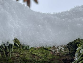 Scenic view of rocky mountains during winter