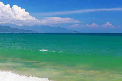 View of sea against cloudy sky