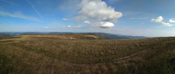 View of landscape against cloudy sky