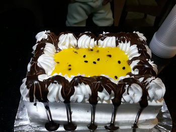 Close-up of cake on table