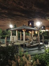 Illuminated street light at night