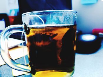 Close-up of drink on table