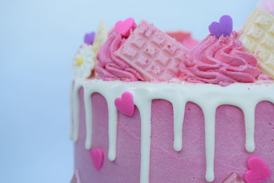 Close-up of pink cake