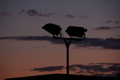 Silhouette bird against sky during sunset