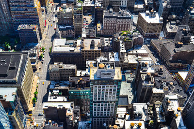 High angle view of city