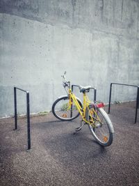 Bicycles parked on street