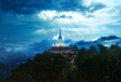 Temple hidden in the misty mountains of badulla, sri lanka