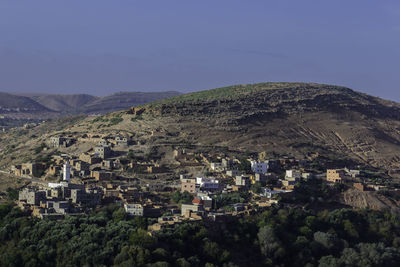 High angle view of townscape against sky