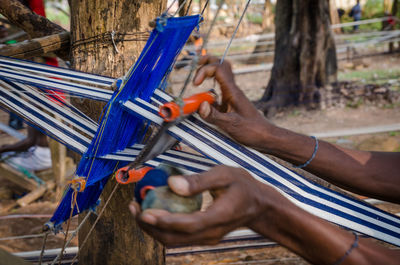 Close-up of man working