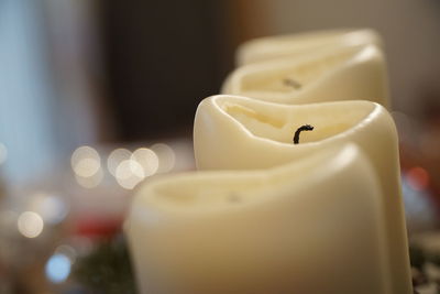 Close-up of white candle