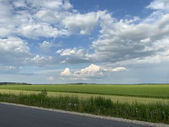 Scenic view of field against sky