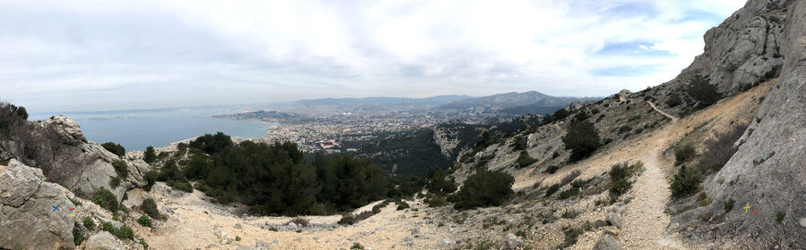 Panoramic view of landscape against sky