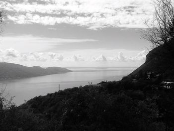 View of sea against cloudy sky