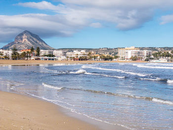 Scenic view of beach against sky