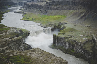 Scenic view of waterfall