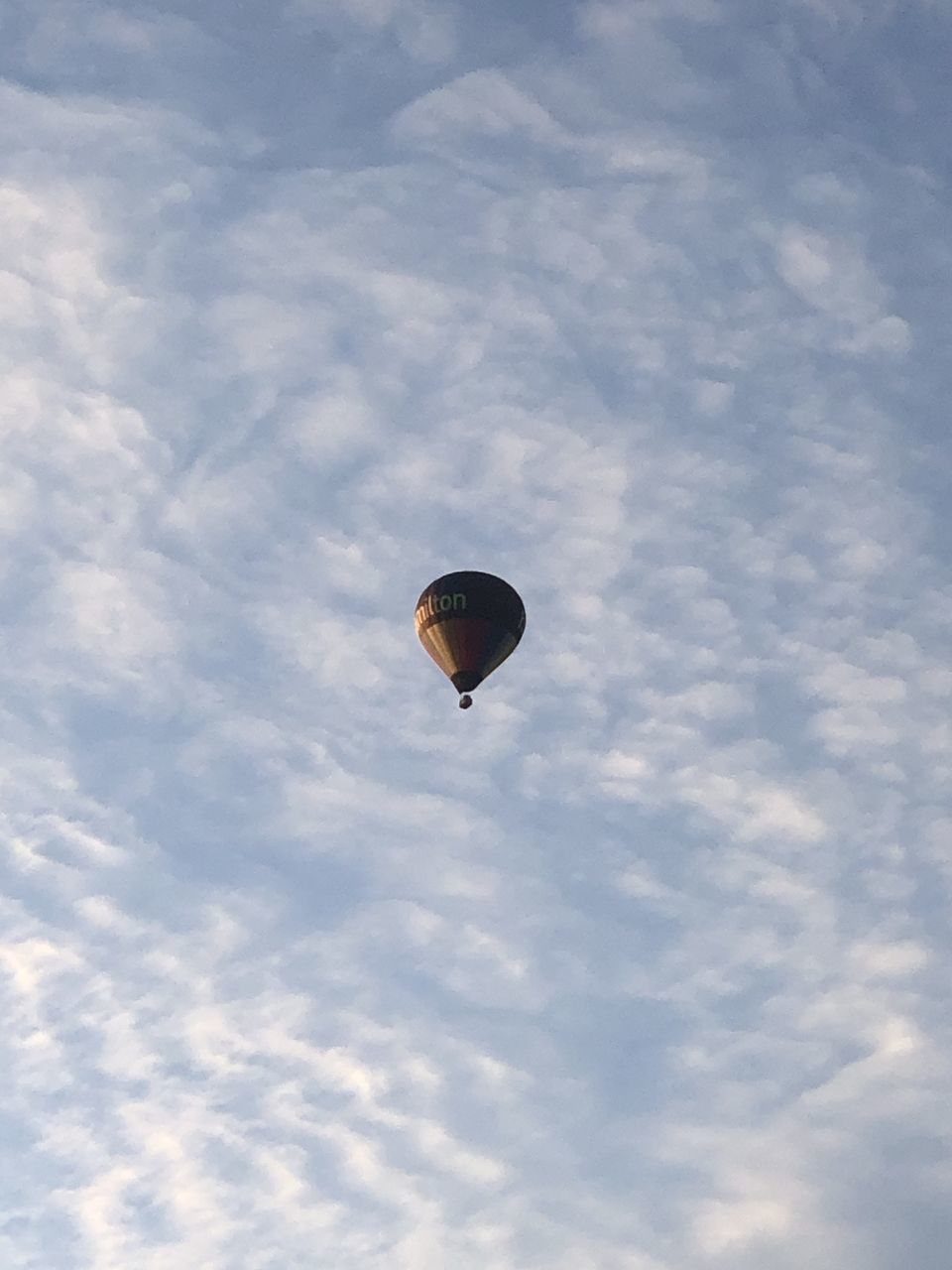 LOW ANGLE VIEW OF HOT AIR BALLOON IN SKY