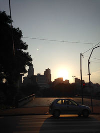 City street at sunset