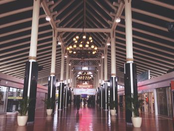 Interior of illuminated building