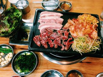 Variety of food on table