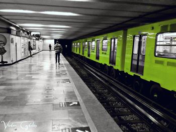 Train at railroad station platform