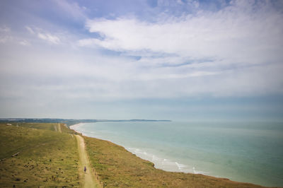 Scenic view of beach against sky