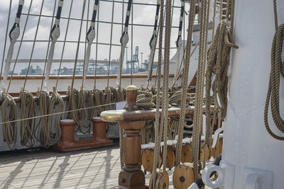 Las palmas de gran canaria, spain october, 01 2021 deck of statsraad lehmkuhl norwegian vessel.