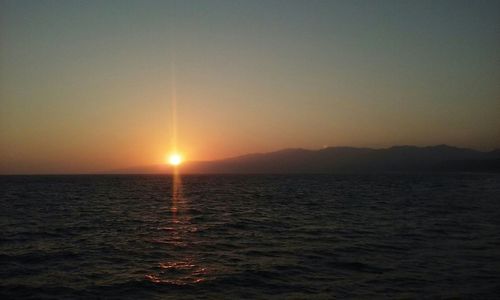 Scenic view of sea at sunset