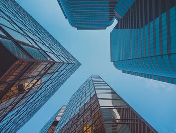 Skyscraper buildings and sky view