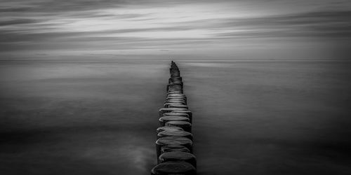 High angle view of pier on sea