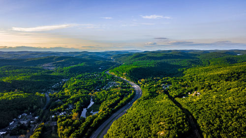 High angle view of landscape against sky