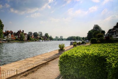 Scenic view of river against sky