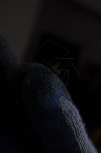 Close-up of human eye against black background