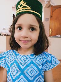 Portrait of smiling girl at home