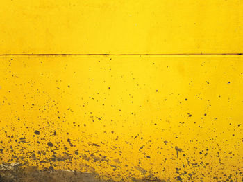 Full frame background of cement splashed on yellow wall