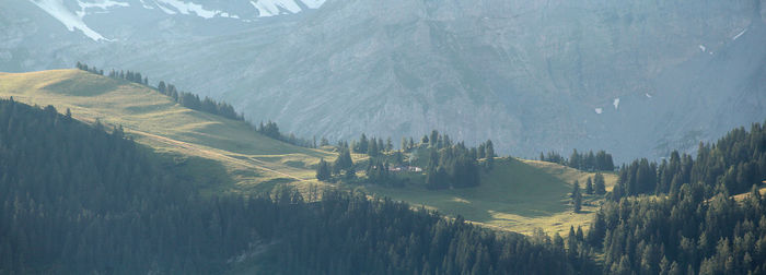 Panoramic view of snowcapped mountains