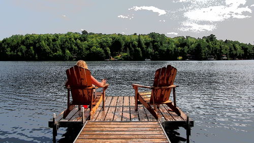 Pier on lake