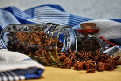 Close-up of coffee on table