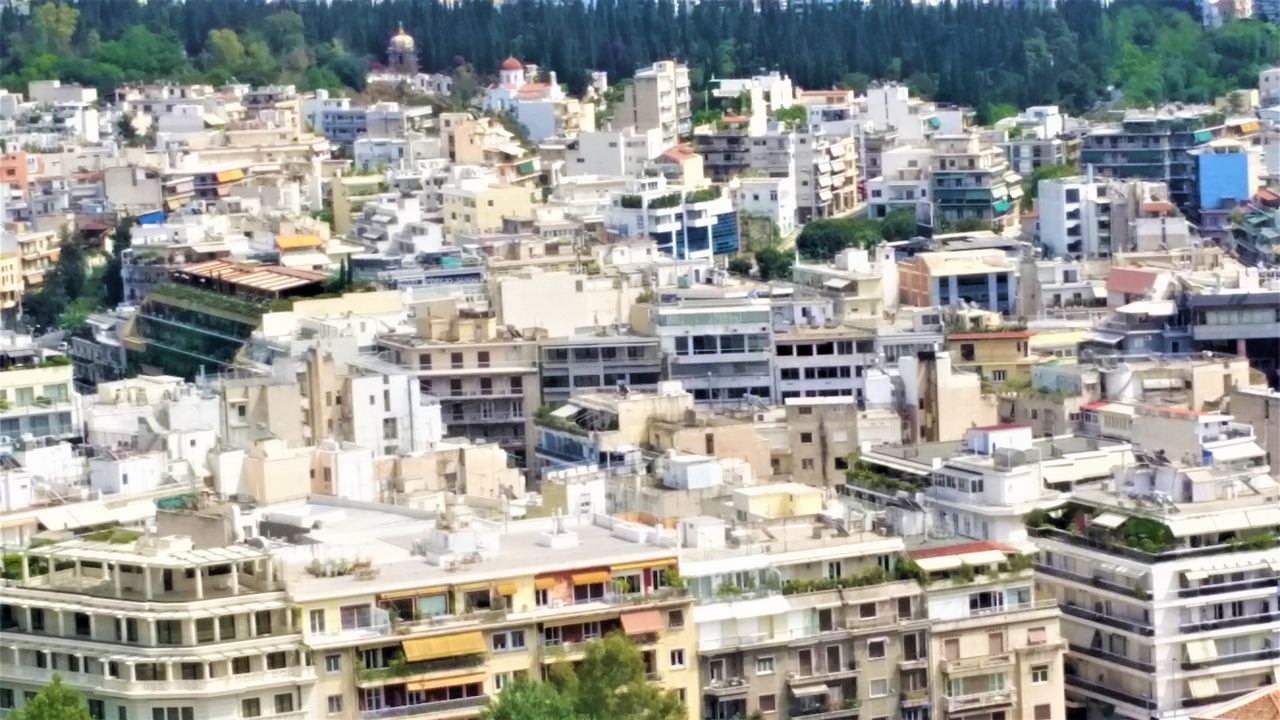 HIGH ANGLE VIEW OF TOWNSCAPE