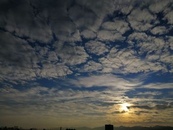 Low angle view of sky during sunset
